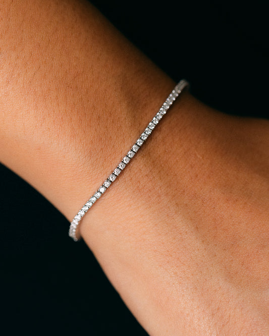 White Tennis Bracelet Petite